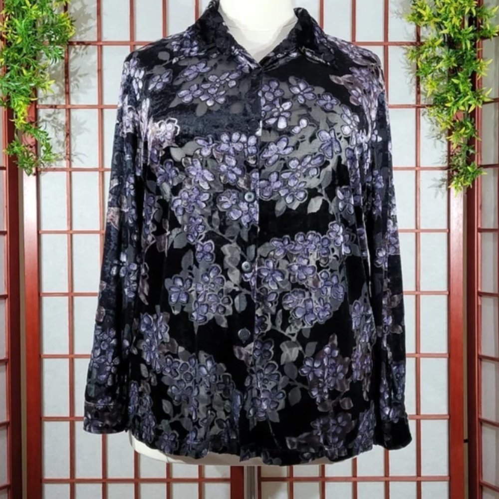 Euc Notations Button Up Blouse Size 2x - image 1
